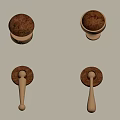 Vintage Wooden Knobs And Brass Handles For Furniture And Cabinet Hardware