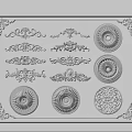 Various Decorative Carvings With Ornate Circular And Floral Pattern Designs For Interior Decoration
