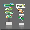 Colorful Themed Signposts And Interactive Signs At Fun Photo Check-in Spot