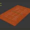 Orange Sports Fitness Mat With White Tennis Court Lines For Home Exercise Workouts
