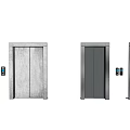 Modern Elevator Door Designs With Metallic And Dark Finishes And Control Panels