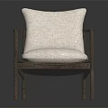 Modern Minimalist Wooden Frame Chair With Slatted Backrest Light Fabric Cushion And Curved Armrests Design
