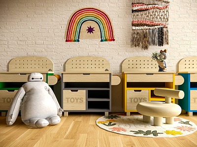 Meng Department Children's Play Home Selling Car Toy Kitchen Toy Office Table Children's Chair Carpet Doll model