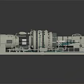 Industrial Rotating Drum Machine With Motor Control Panel And Pipes