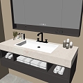 Modern Bathroom Cabinet Bathroom Counter Basin Bathroom Decoration Mirror Cabinet Sink 3d model