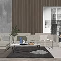 Modern Sofa Coffee Table Combination Sofa Coffee Table 3d model