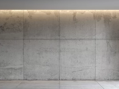 Modern Minimalist Gray Concrete Sofa Backdrop Wall With Textured Surface And Warm Lighting 3d model