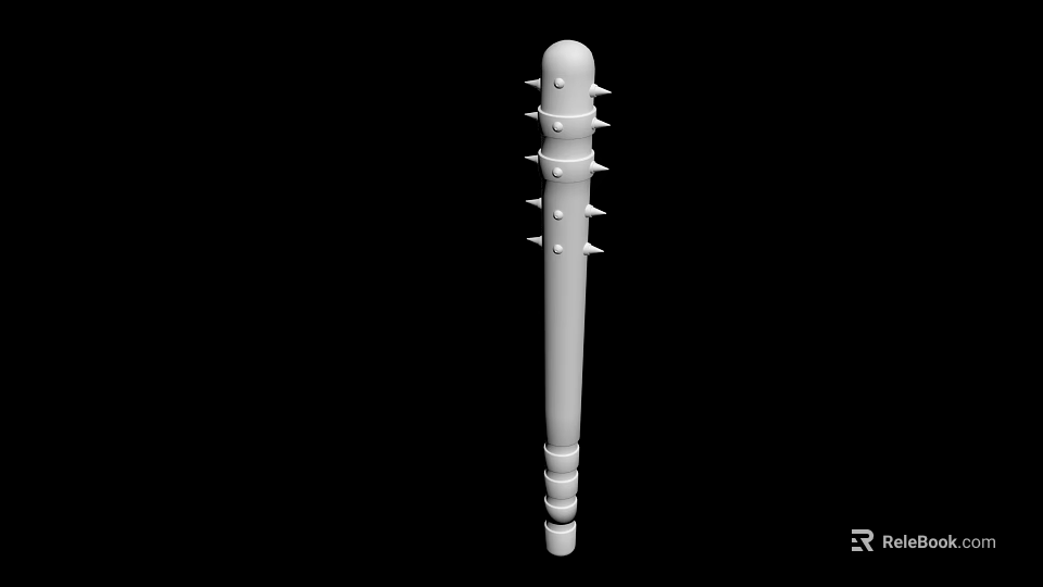 High Quality Hardware Tool Cylindrical Metal Rod with Multiple Sharp Spikes for Industrial Applications 3d model 