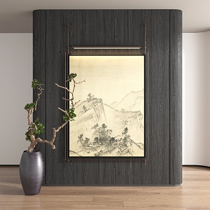 New Chinese-style metal boom painting 3d model