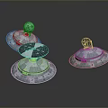 Elegant Silver Metal Decorative Pieces With Dome Tops And Ornate Bases