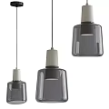 Modern Gray Glass Pendant Lights Featuring Sleek Design And Hanging Setup 3d model
