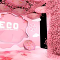 Pink Cherry Blossom Themed Interior With ECO Decor And Umbrella Elements