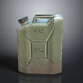 Rustic Metal Jerry Can With 20L Capacity NF28 Label On Weathered Surface
