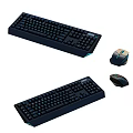 Computer Keyboards and Mice with Black Backlit Design and Ergonomic Features for Desktop Use 3d model