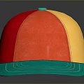 Stylish Multicolored Baseball Cap With Red Yellow Purple Green Sections For Daily Use