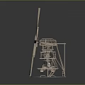 Handmade Wooden Windmill Model Craft Featuring Detailed Structure And Base Stand