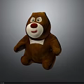 Brown Plush Stuffed Bear Toy With White Belly Red Nose And Black Eyes