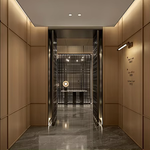 Elevator car interior elevator end view metal screen 3d model