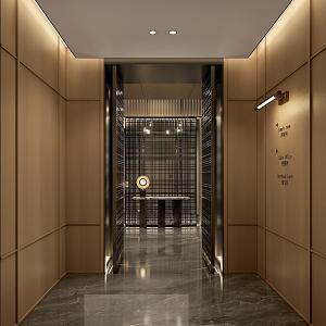 Elevator car interior elevator end view metal screen 3d model