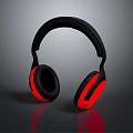Comfortable Over Ear Computer Headphones With Stylish Black Red Design And Ergonomic Fit