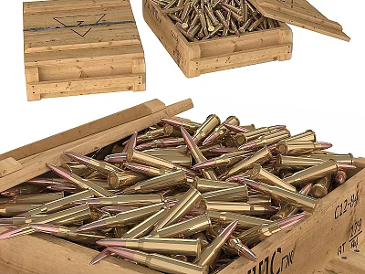 Vintage jewelry ornaments combination ammunition box cartridge bullet weapon 3d model