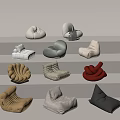 Lazy Sofa Single Sofa Casual Sofa Lazy Sofa Combination 3d model
