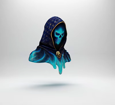 Blue Flame Man Demon Avatar Skull Head Demon Game Character Demon Demon Demon 3d model