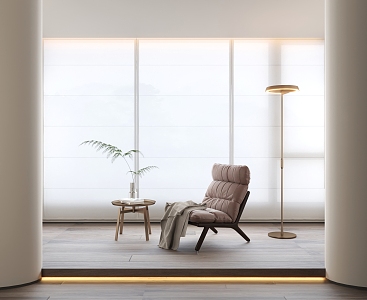 modern curtain leisure chair curtain 3d model