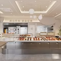 Modern Dessert Shop Interior Showcasing Display Counter With Variety Of Fresh Pastries And Cakes
