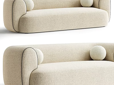 Monopoli double sofa fabric double sofa double sofa 3d model