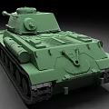 Sturdy Detailed 3D Printed Green Tank Model With Long Barrel And Tracks