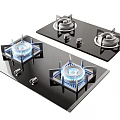 Modern Gas Stoves With Black Glass Top And Blue Flames For Efficient Kitchen Appliances