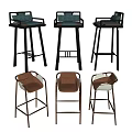 Modern Stylish Bar Stools With Metal Frames And Upholstered Seats In Various Colors