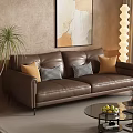 Modern double sofa coffee table combination 3d model