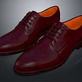 Stylish Burgundy Leather Shoes with Laces and Orange Lining for Daily Use