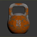 Distressed Orange And Silver 16 Kg Kettlebell For Strength Training Fitness Equipment