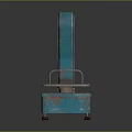 Vintage Turquoise Commercial Weighing Scale With Rusted Double Tray Design
