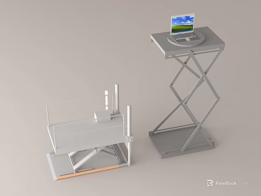 Modern Fire Safety Equipment With Portable Extinguishers And Display Stand 3d model