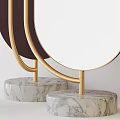 Modern Floor Standing Mirrors With Gold Frame And Marble Base Design 3d model