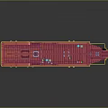 Traditional Sailing Water Vessel With Red Sails And Ornate Hull Design