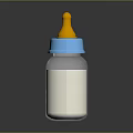 Essential Clear Baby Bottle With Blue Cap Yellow Nipple And Milk