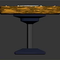 Fun Entertainment Table with Dominoes on Green Surface Yellow Edge and Blue Base