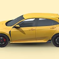 Yellow Sports Car With Sleek Body Sporty Design Black Wheels And Red Brake Calipers
