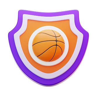 Modern basketball icon cartoon basketball 3d model