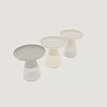 Elegant Modern Round Side Table With Gold Top And Green Glass Base