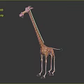 Cartoon Giraffe Character 3D Model With Orange Spots And Long Neck