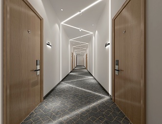 Modern aisle e-sports hotel aisle 3d model