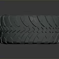 Durable Car Tire With Deep Tread Pattern And Orange Inner Structure Design 3d model
