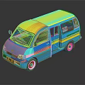 Blue And Yellow Mobile Medical Van With Yellow Stripes And Side Windows
