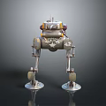 Mechanical Robot Character With Four Legs And Number 42 Design